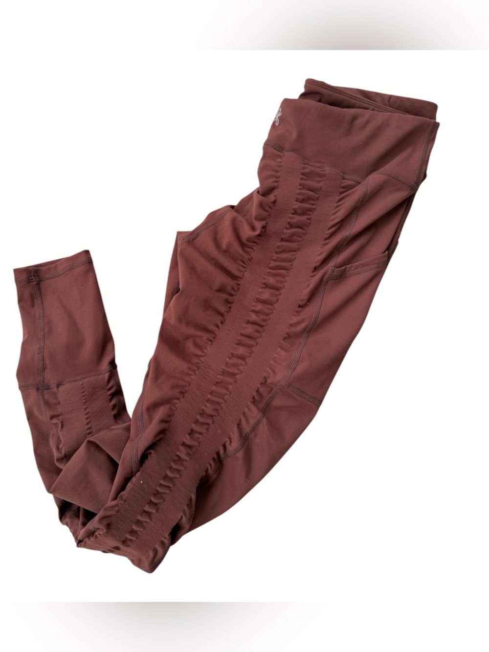 Sweetflexx Women's Sz 12 Full Flexx Leggings with Pockets Hot Chocolate Brown